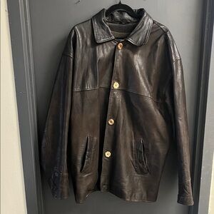 Vintage Walter Davoucci Men's Dark Brown Leather Jacket Size